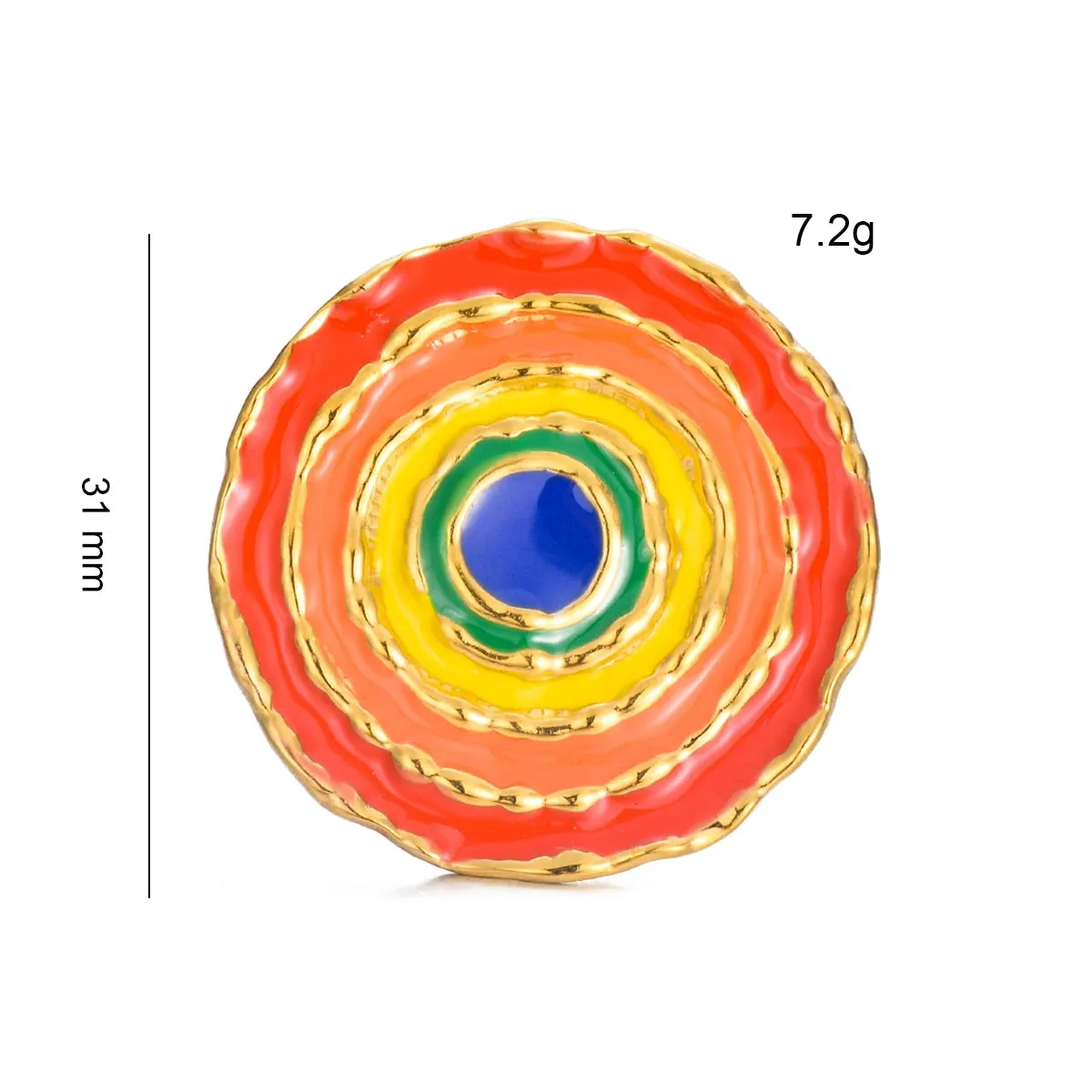TEEK - Color Oil Drop Geometric Large Ring
