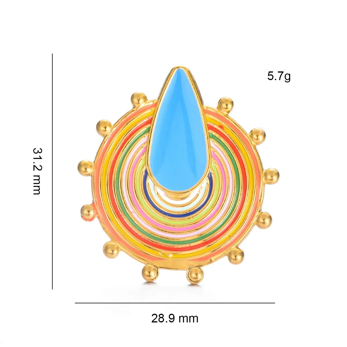 TEEK - Color Oil Drop Geometric Large Ring
