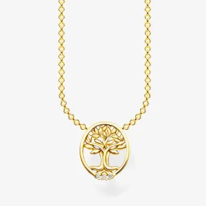 Thomas Sabo 18ct Gold Plated & Cubic Zirconia Tree of Life Necklace