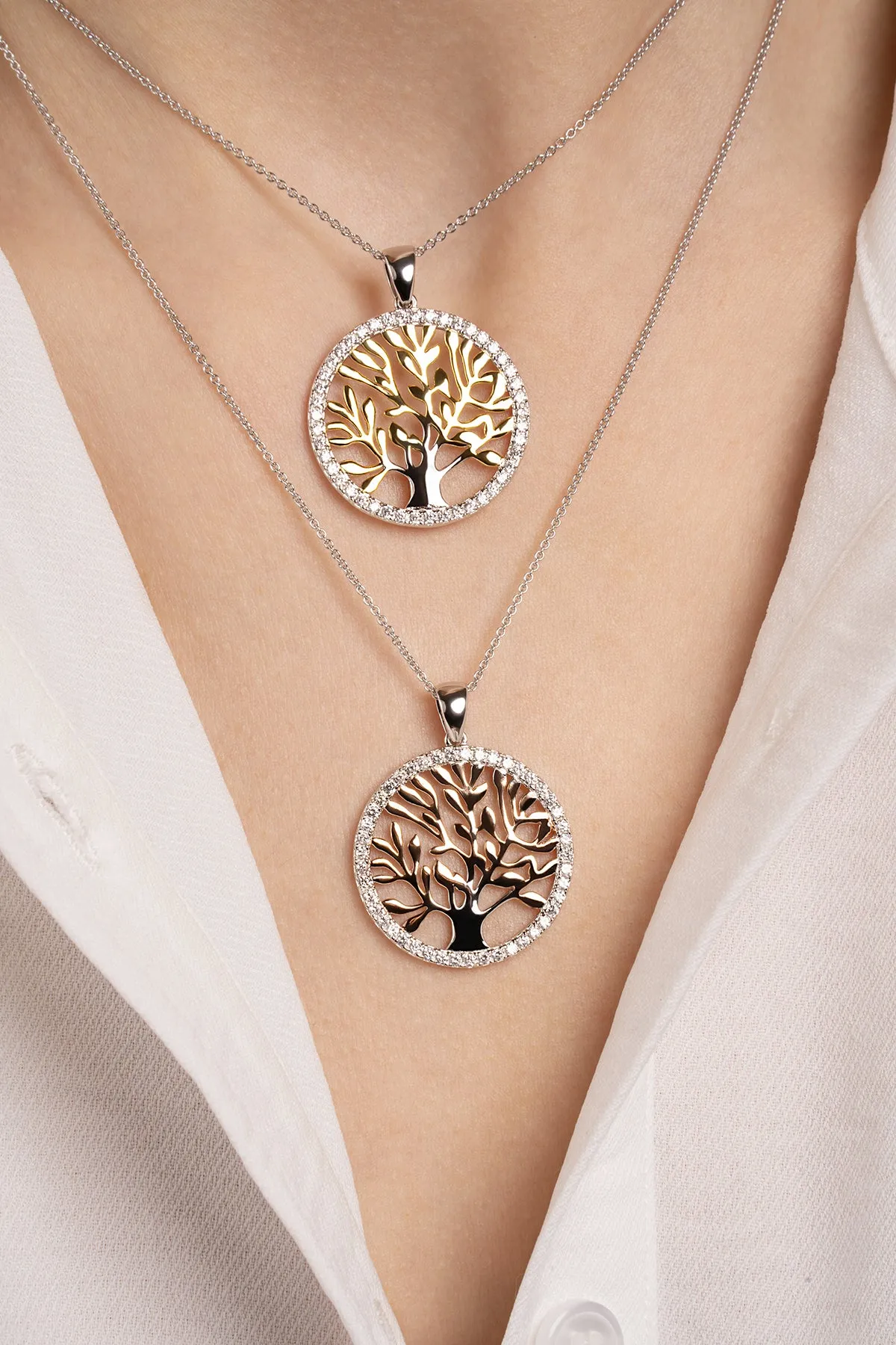 Tree of Life Pendant Silver & Gold
