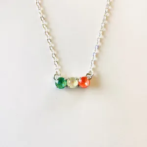 Triple Stone Bar Necklace in Beachy Hues