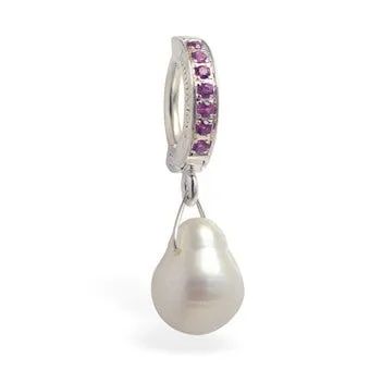 TummyToys® Ruby Pearl Teardrop Navel Jewellery