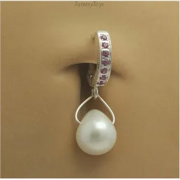 TummyToys® Ruby Pearl Teardrop Navel Jewellery