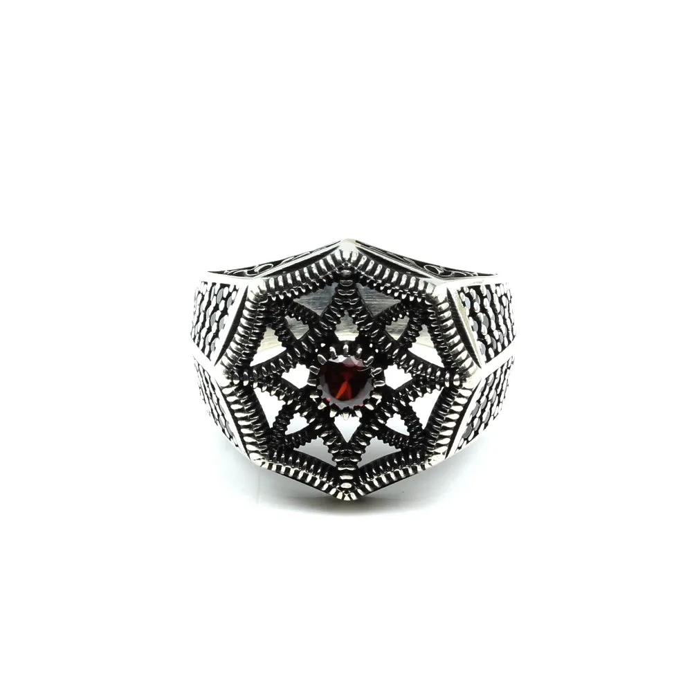 Turkish Design 925 Sterling Silver Oxidized Black CZ Men's ring