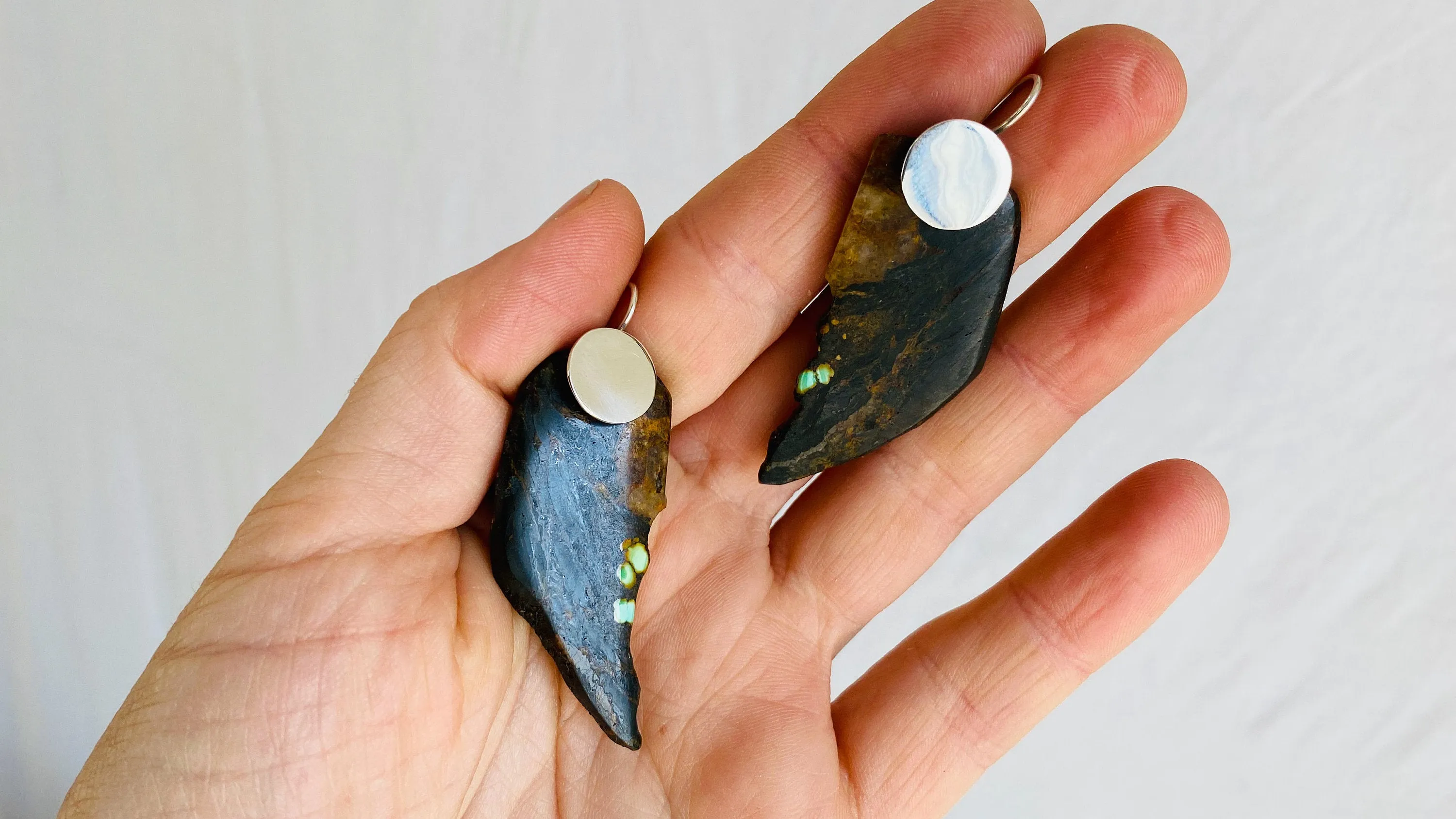 Turquoise & Sterling Earrings. 0167
