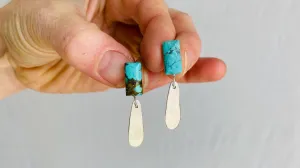 Turquoise & Sterling Earrings. Atelier Aadya.