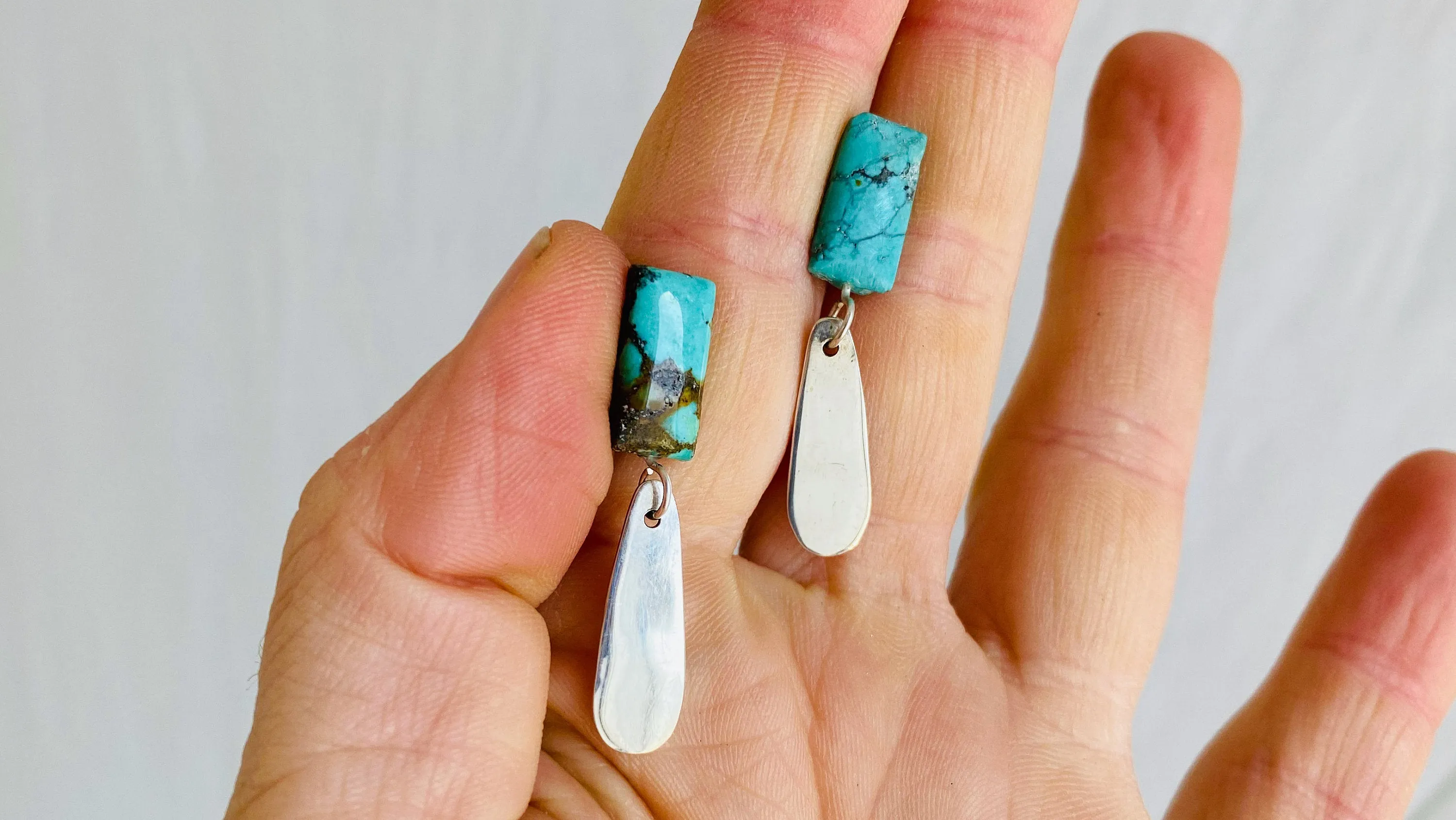 Turquoise & Sterling Earrings. Atelier Aadya.