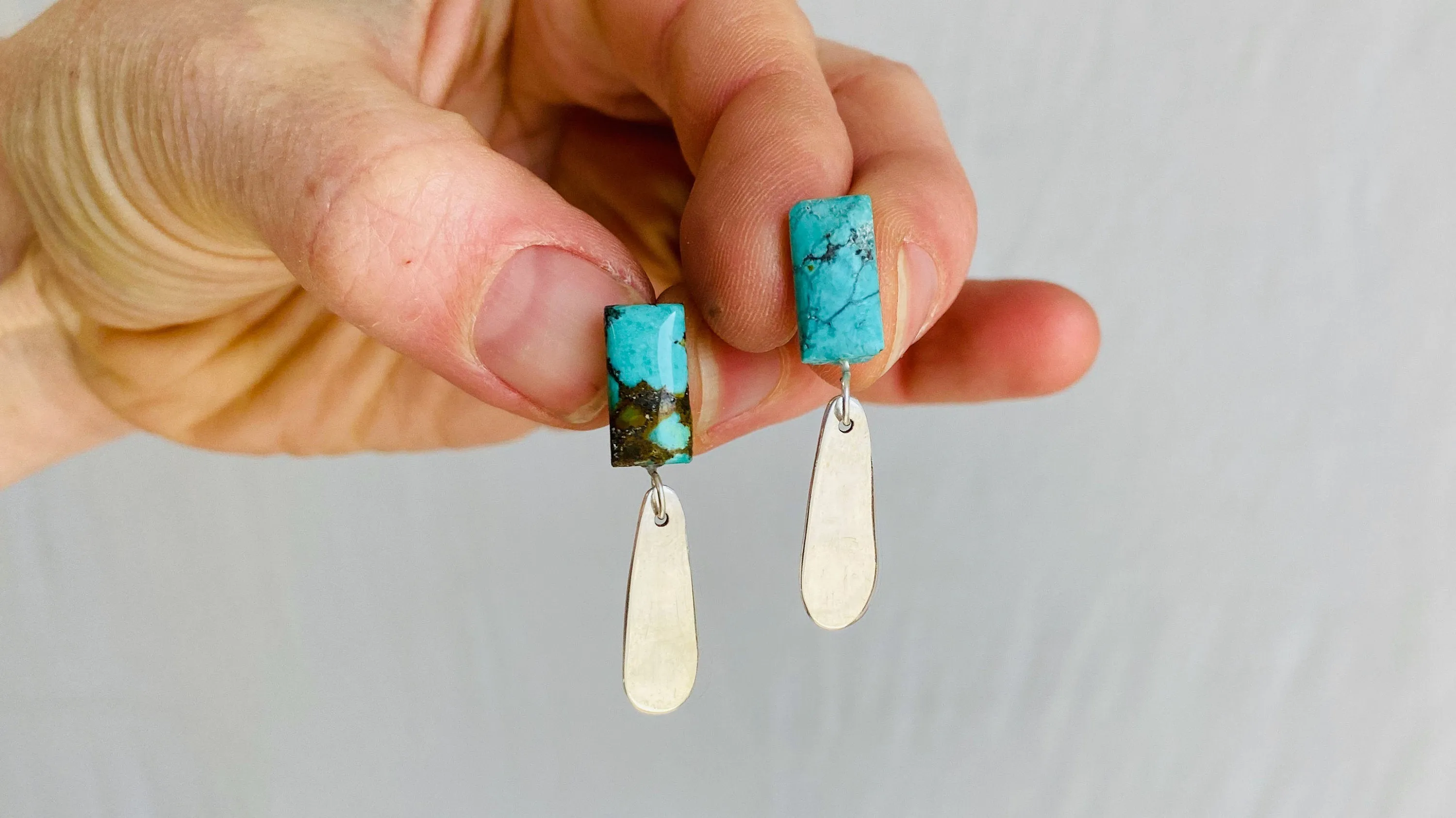 Turquoise & Sterling Earrings. Atelier Aadya.