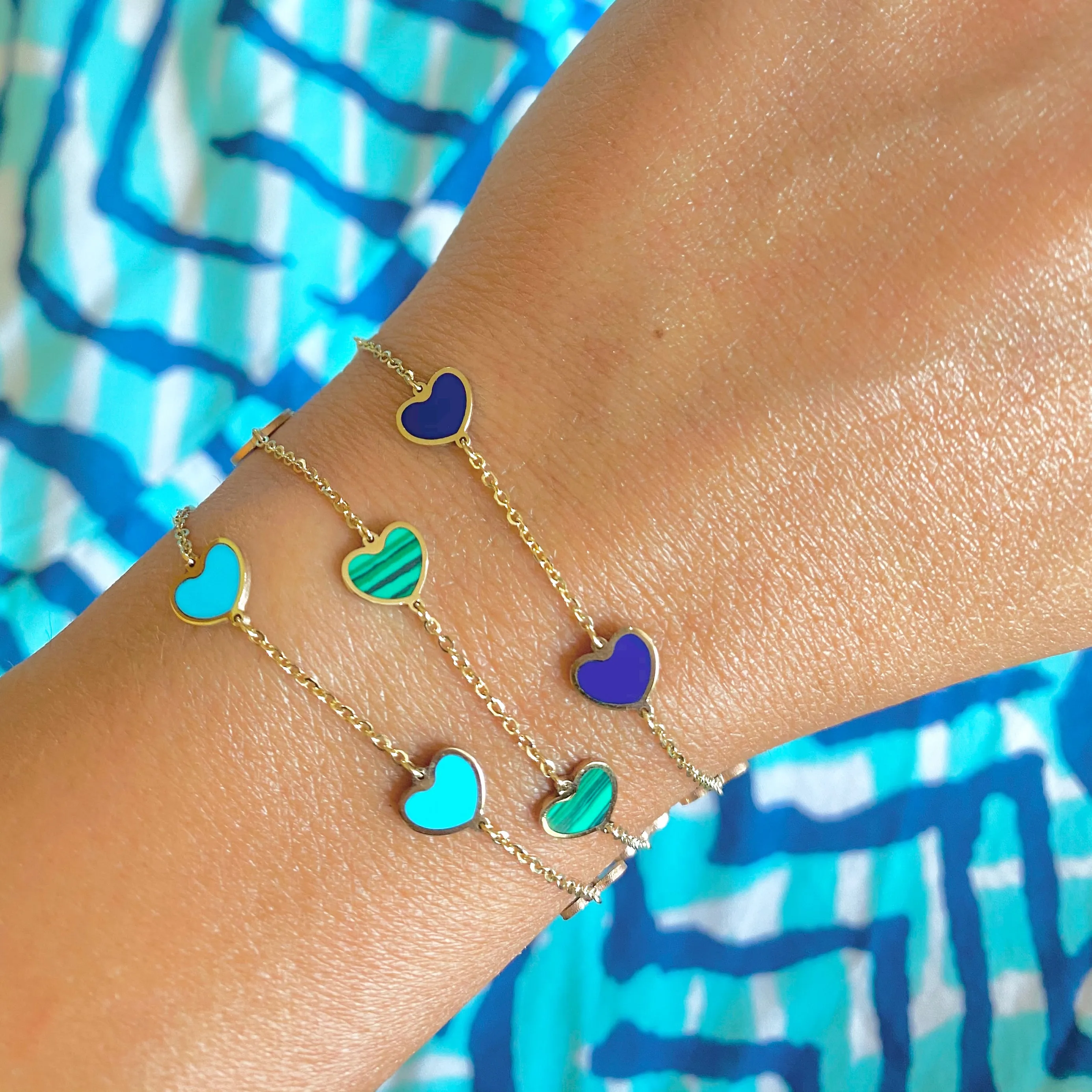 Turquoise Heart Station Bracelet