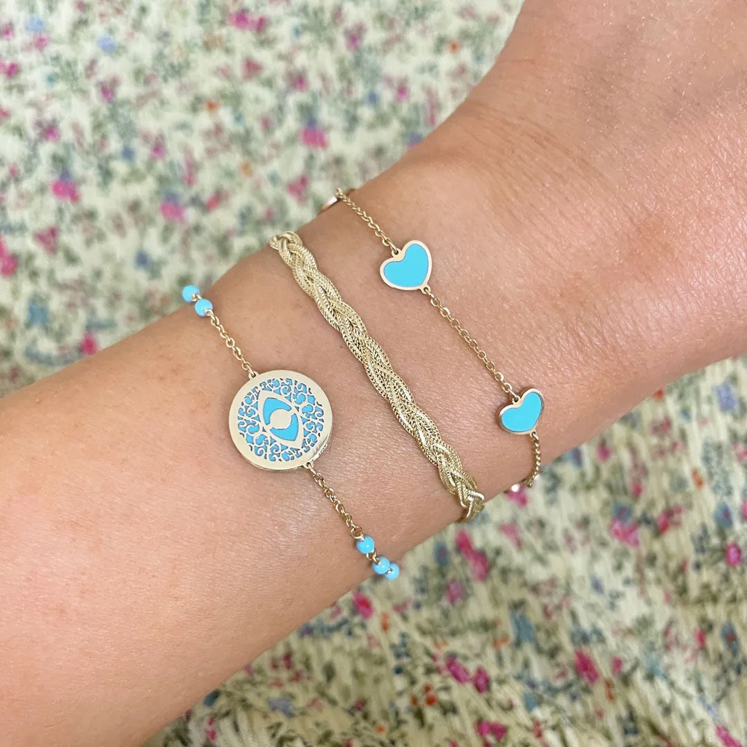 Turquoise Heart Station Bracelet