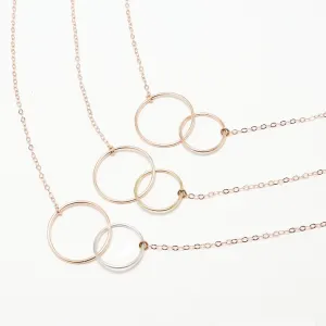 Unity Linked Large Circle RoseGold Necklace