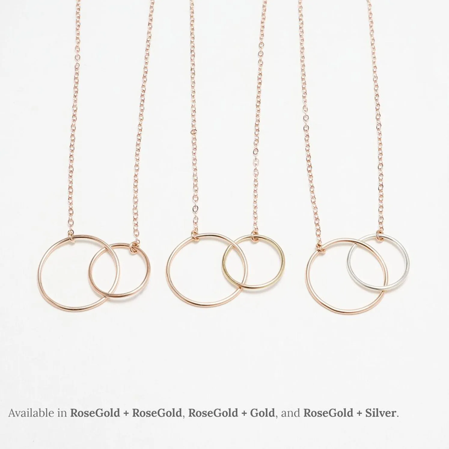 Unity Linked Large Circle RoseGold Necklace