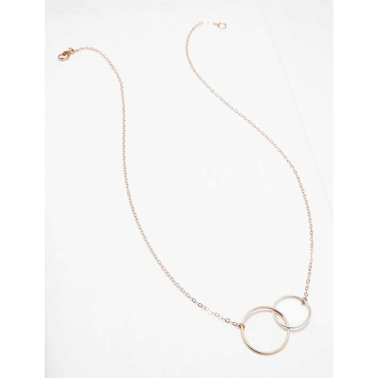 Unity Linked Large Circle RoseGold Necklace