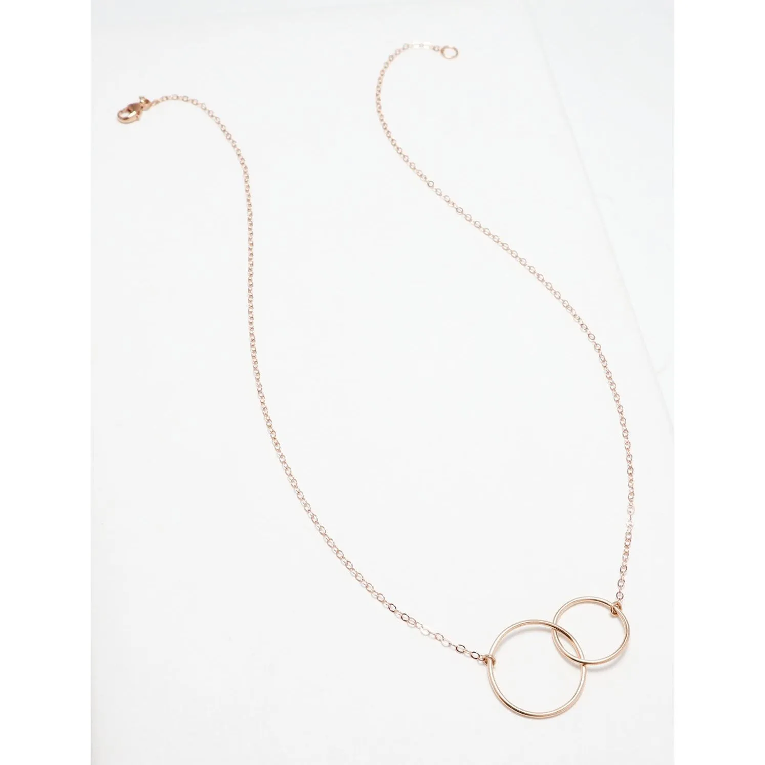 Unity Linked Large Circle RoseGold Necklace