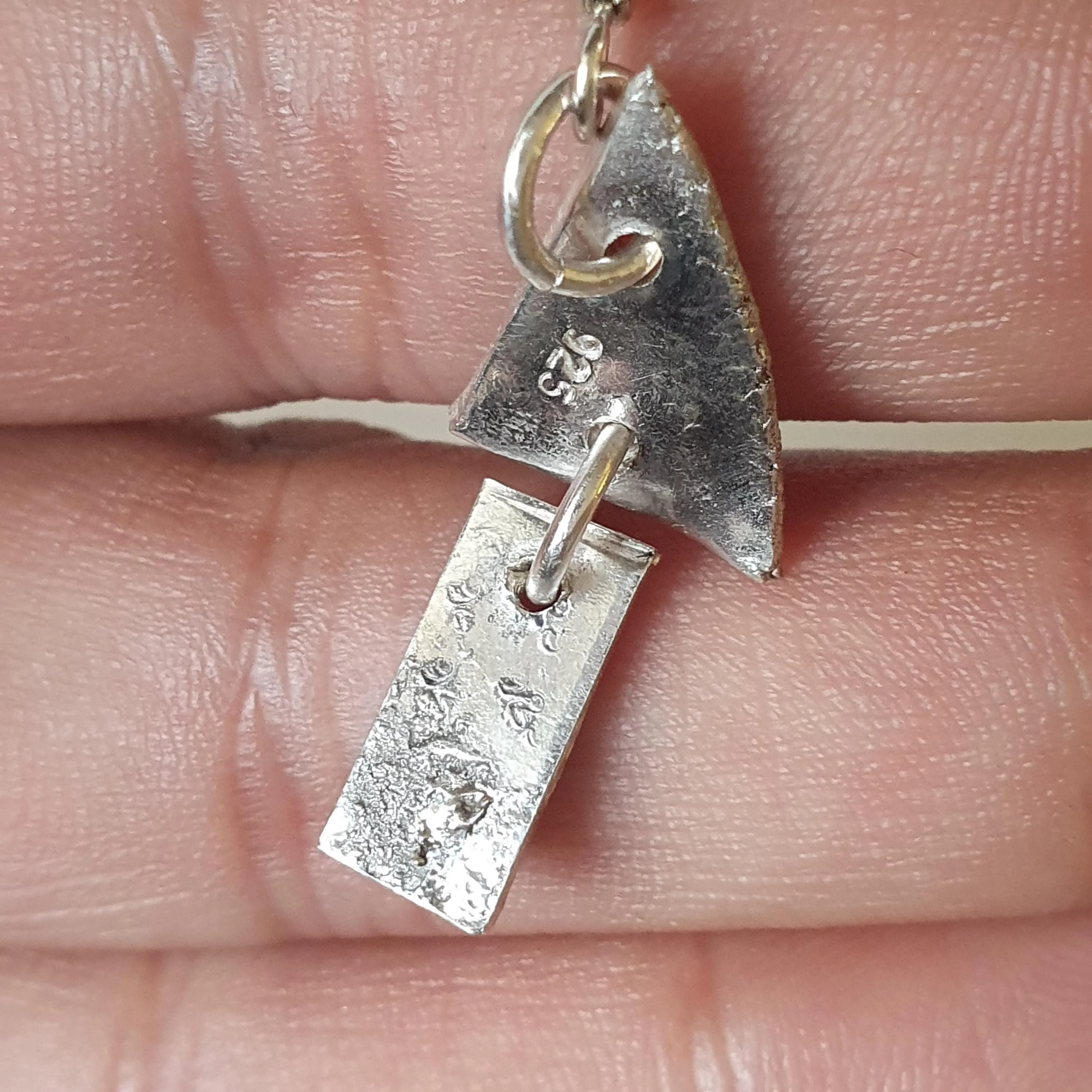 Upcycled Reworked Recycled Single Earring, Drop Dangle, Scrap Silver Dainty Quirky Charm Fashion Statement Jewelry,925,Sterling Silver