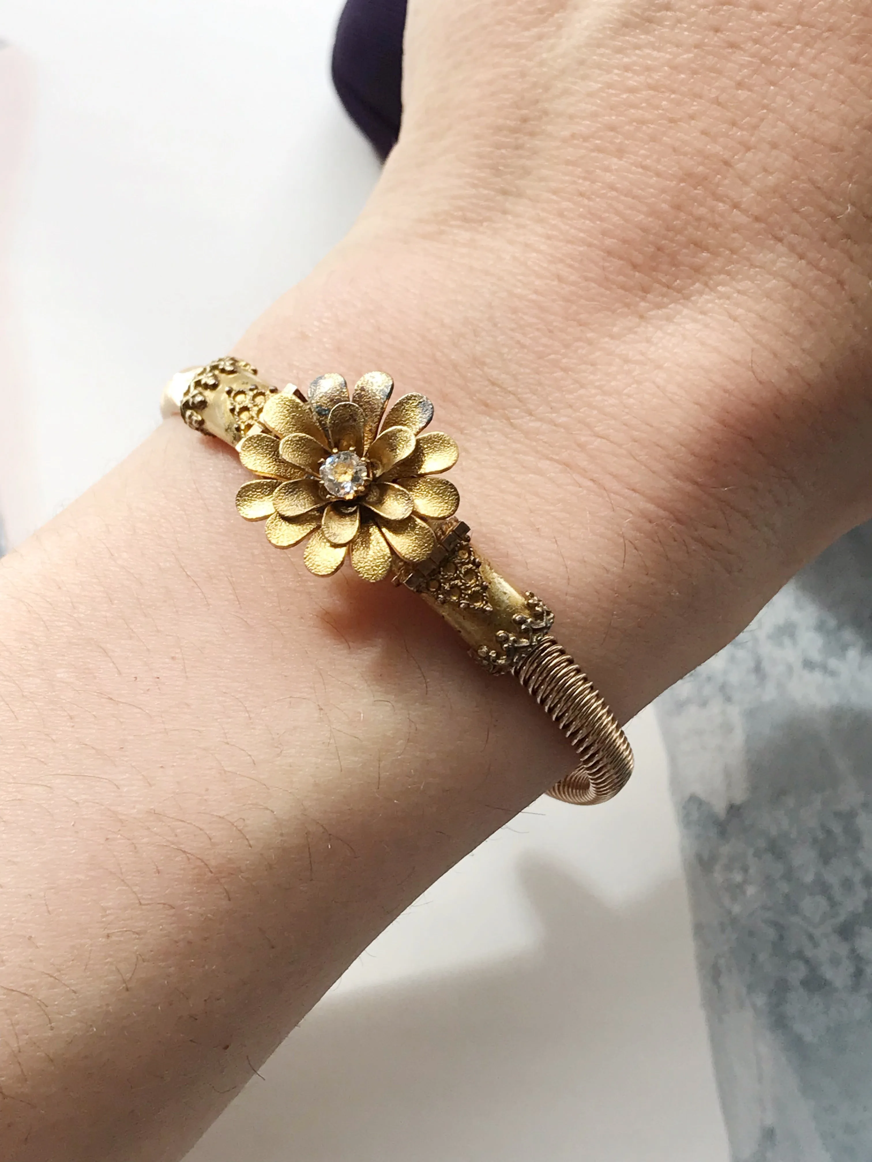 Victorian Gold Filled Flower Bracelet