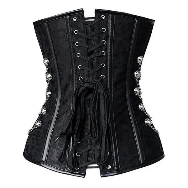 Victorian Steampunk Lace Up Brocade Corset