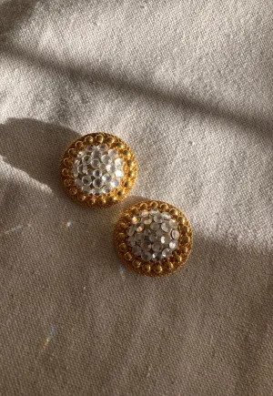 Vintage Gold Rhinestone Earrings