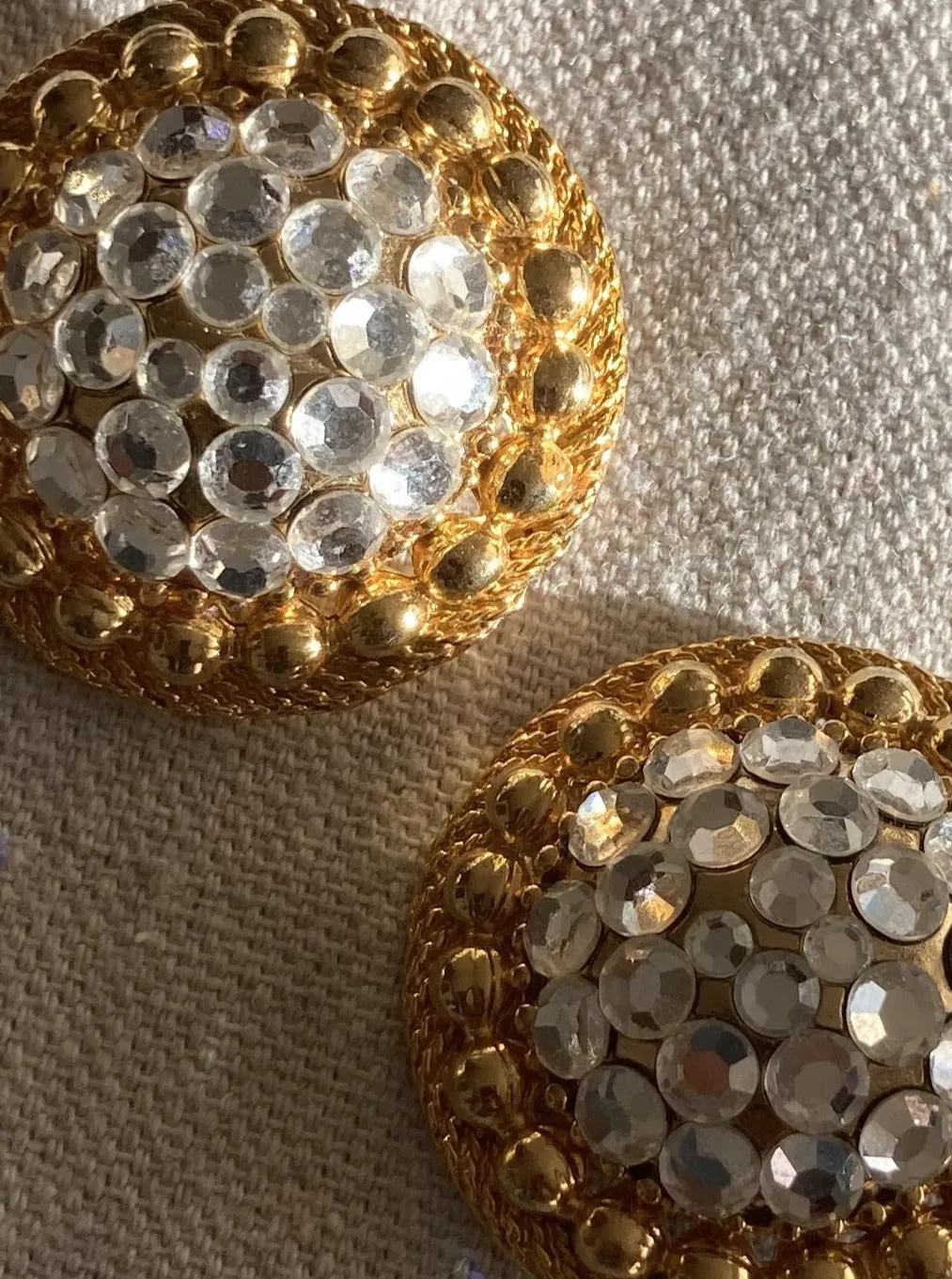 Vintage Gold Rhinestone Earrings