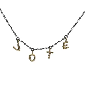 VOTE Necklace - Oxidized Silver   Brass