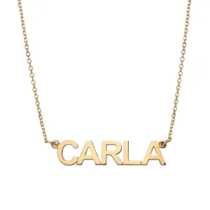 Women's Name Plate Necklace 14K Gold - Style 182